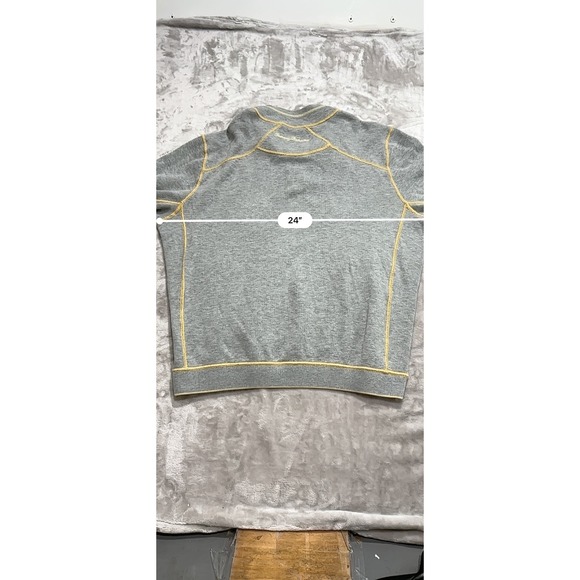 Tommy Bahama Mens Thermal Sweater Size Large Gray Yellow Long Sleeve 1/4 Zip EUC - Picture 5 of 8